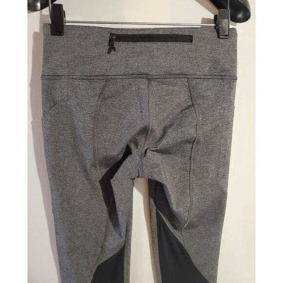 Lululemon Pace Rival Crop 22" Heathered Gray Black Leggings Womens 4 Activewear - Picture 9 of 13